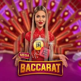 Mega Baccarat slot logo by Pragmatic Play at Casina Casino